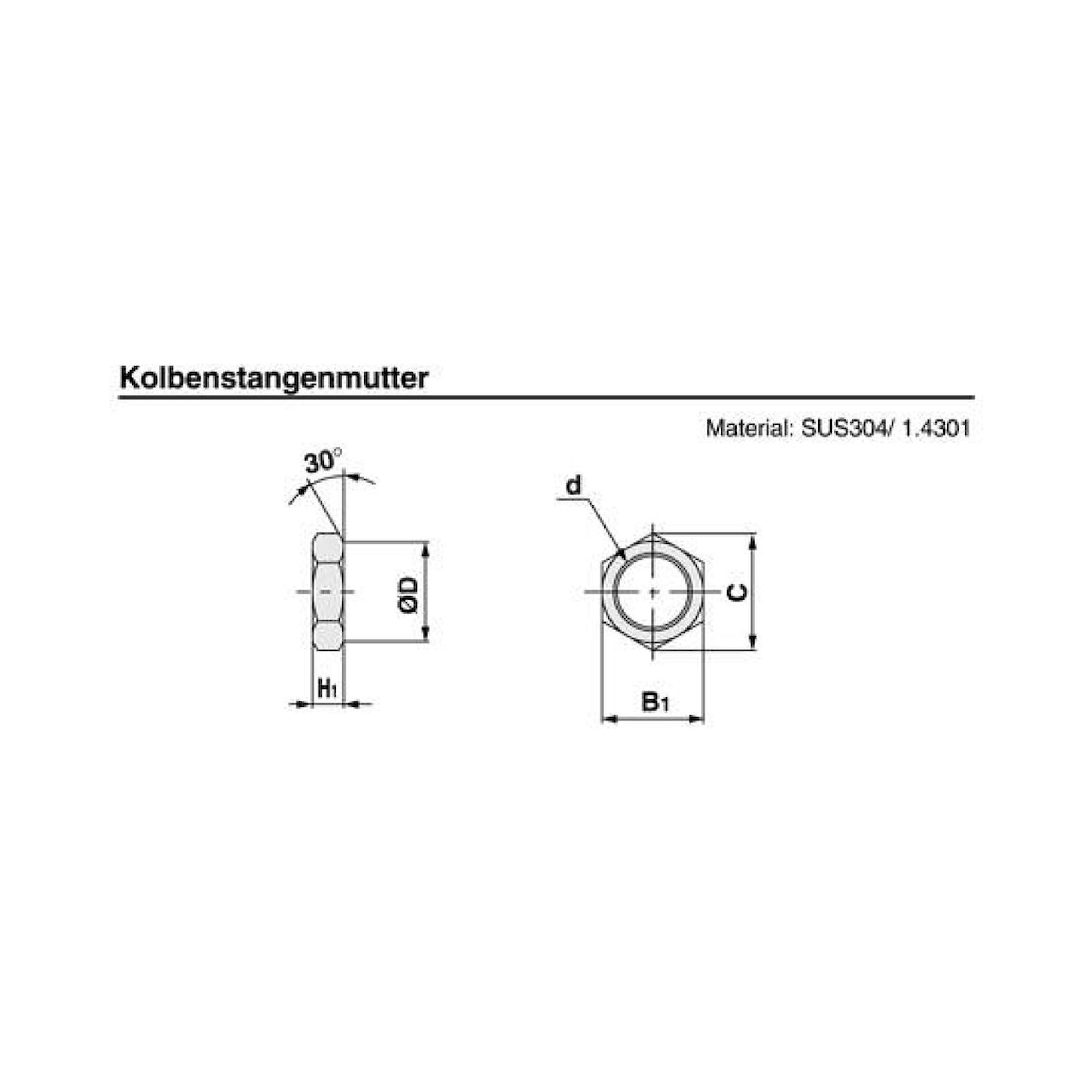 SMC NT-02G3. Kolbenstangenmutter