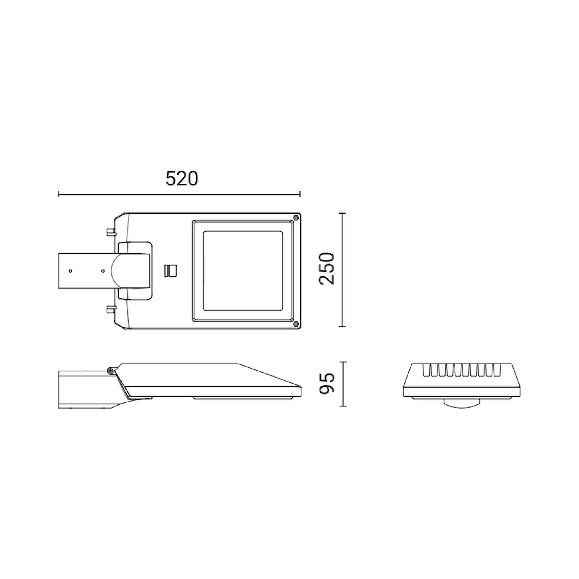 Glamox O55-250 Außenleuchte, 3050 lm, 3000 K, schaltbar