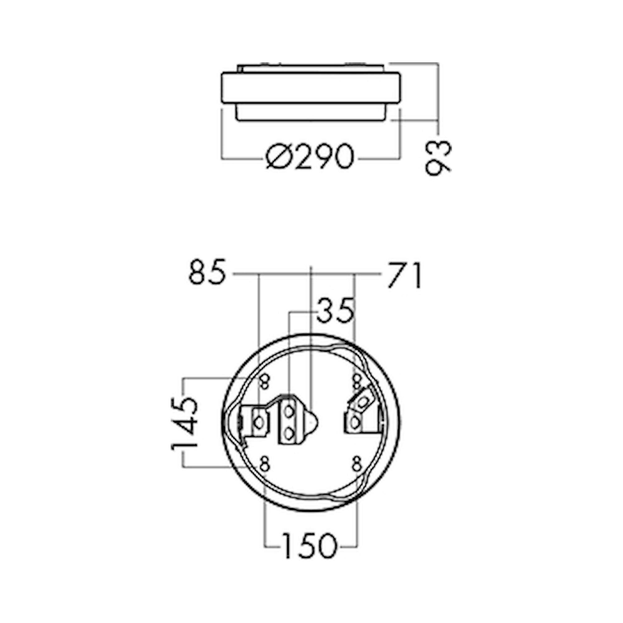 Glamox O70-S290 outdoor luminaire, 854 lm, 4000 K, switchable