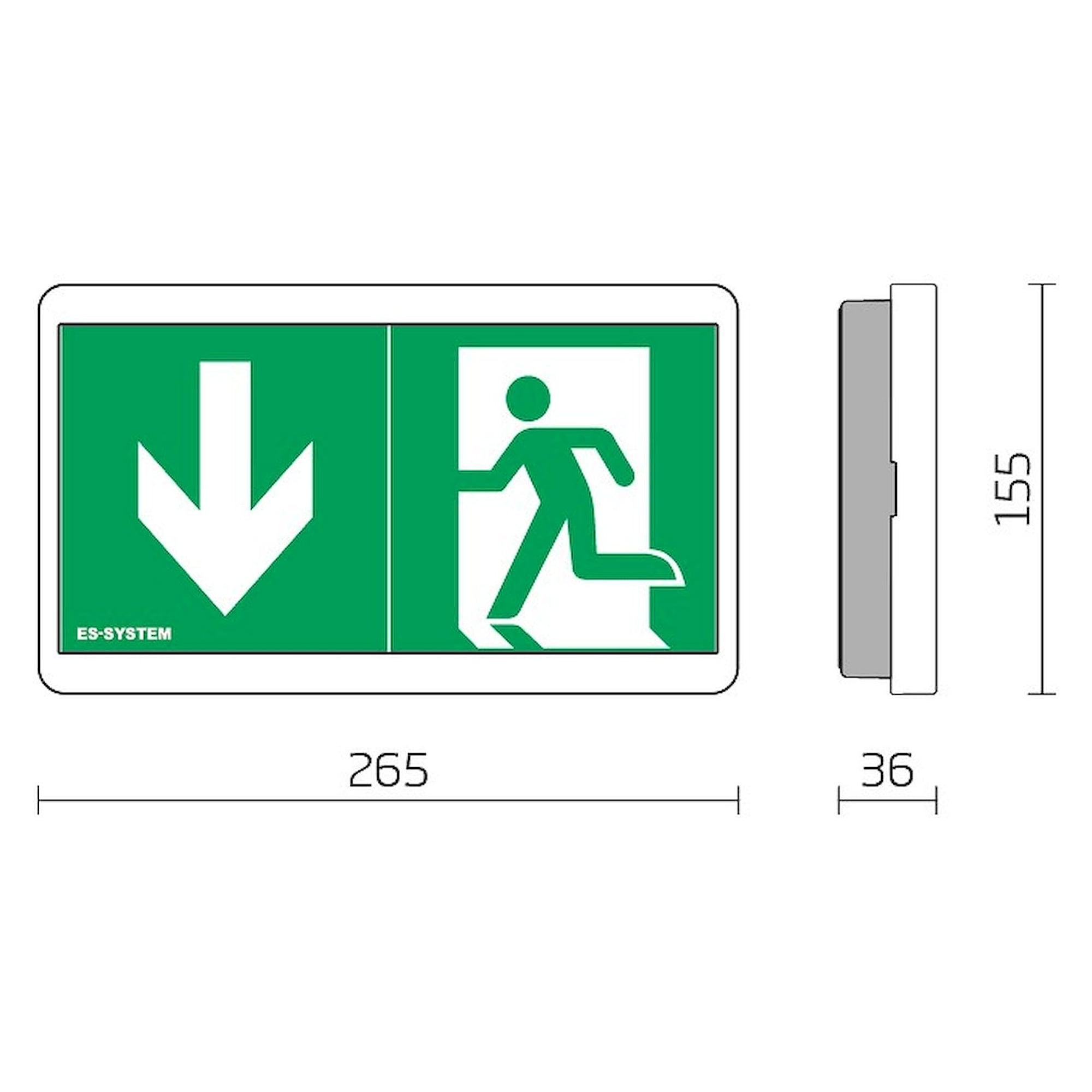 Glamox ORTUS-W WH E1/ST LO SIGN