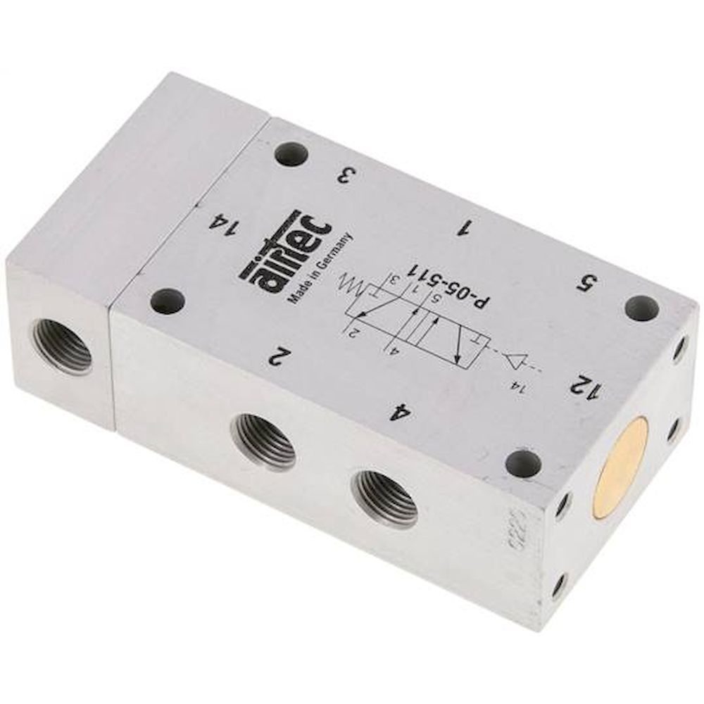 Airtec P 05 511. 5/2-Wege Pneumatikventil G 1/8", Feder, Standard
