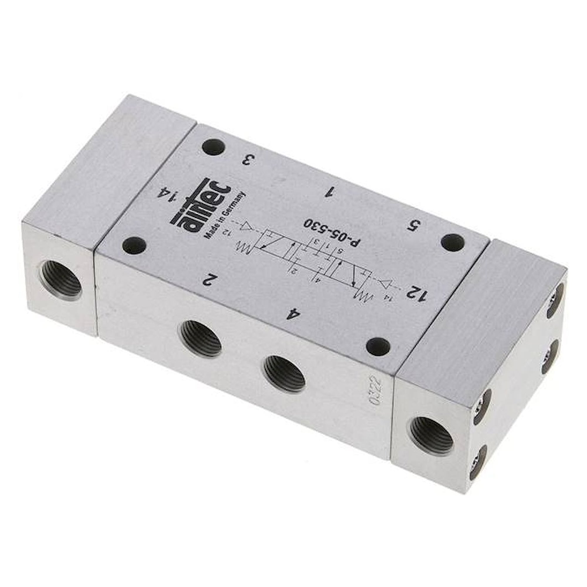 Airtec P 05 530-X. 5/3-Wege Pneumatikventil, G 1/8", Mittelstellung geschlossen, ATEX-Zulassung