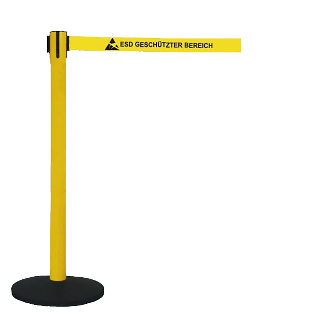 Gurtabsperrpfosten, Höhe 1000 mm inkl. Gurtband 4000 mm bedruckt mit EPA (einfacher Gurt)