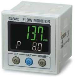 SMC PF3W30E-MTCA. PF3W30, Digital Flow Switch for Water, 3-Colour Display, Remote Monitor Unit