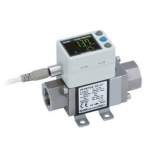 SMC PF3W704-N03-C-M. PF3W7, Digitaler Durchflusssensor für Wasser, 3-farbige Anzeige, Integrierte Anzeige