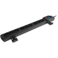 Reeco RF-LZ-16A9G-2.5. Reeco 16A (9 sockets) energy rail, 2,5m cord, vertical