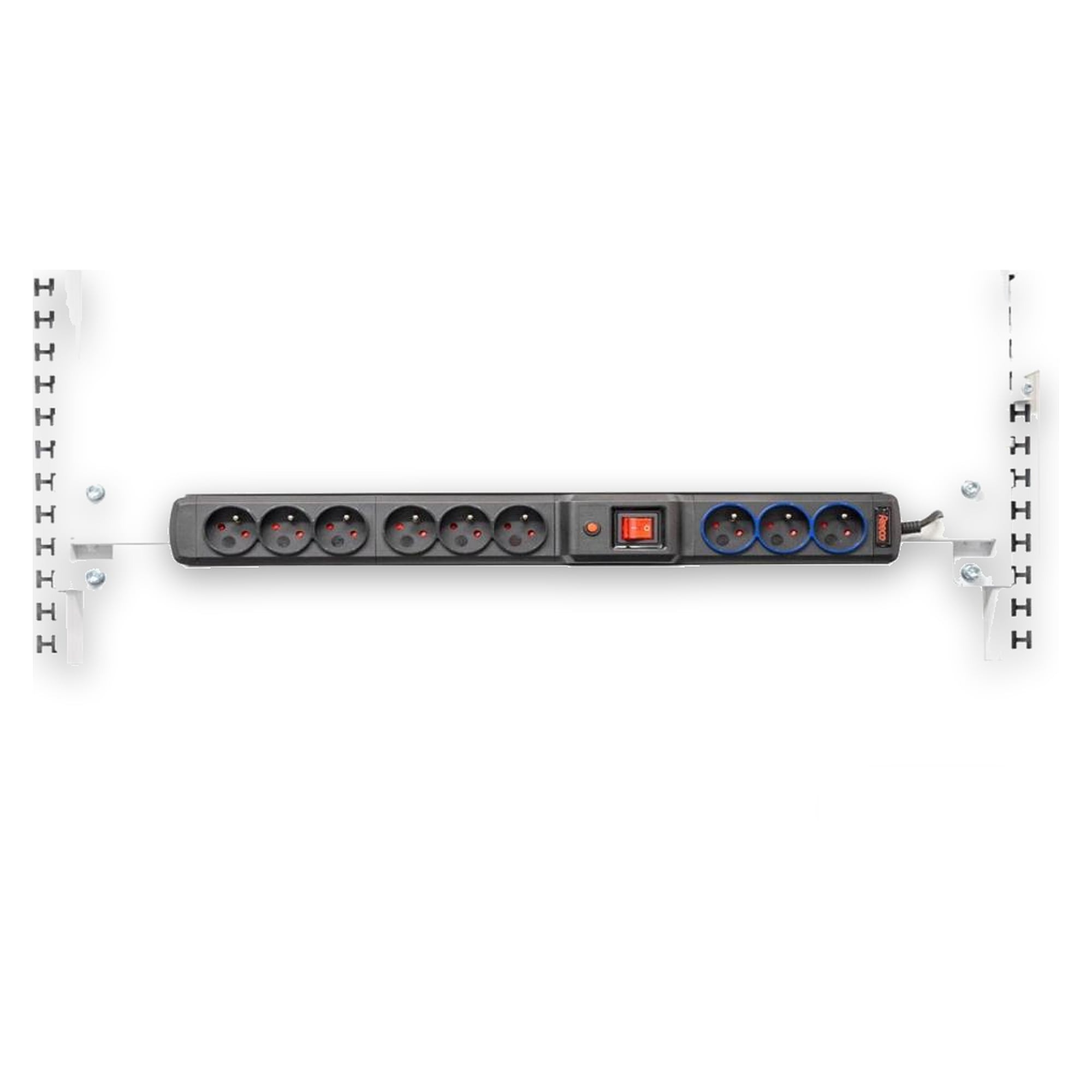ESD-Steckdosenleiste, 16 A, 9 Steckdosen - Reeco RF-LZ-16A9G-2.5-900