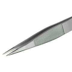 Piergiacomi 00B SA. Tweezers, with thick flat tips and serrated externally, 120 mm
