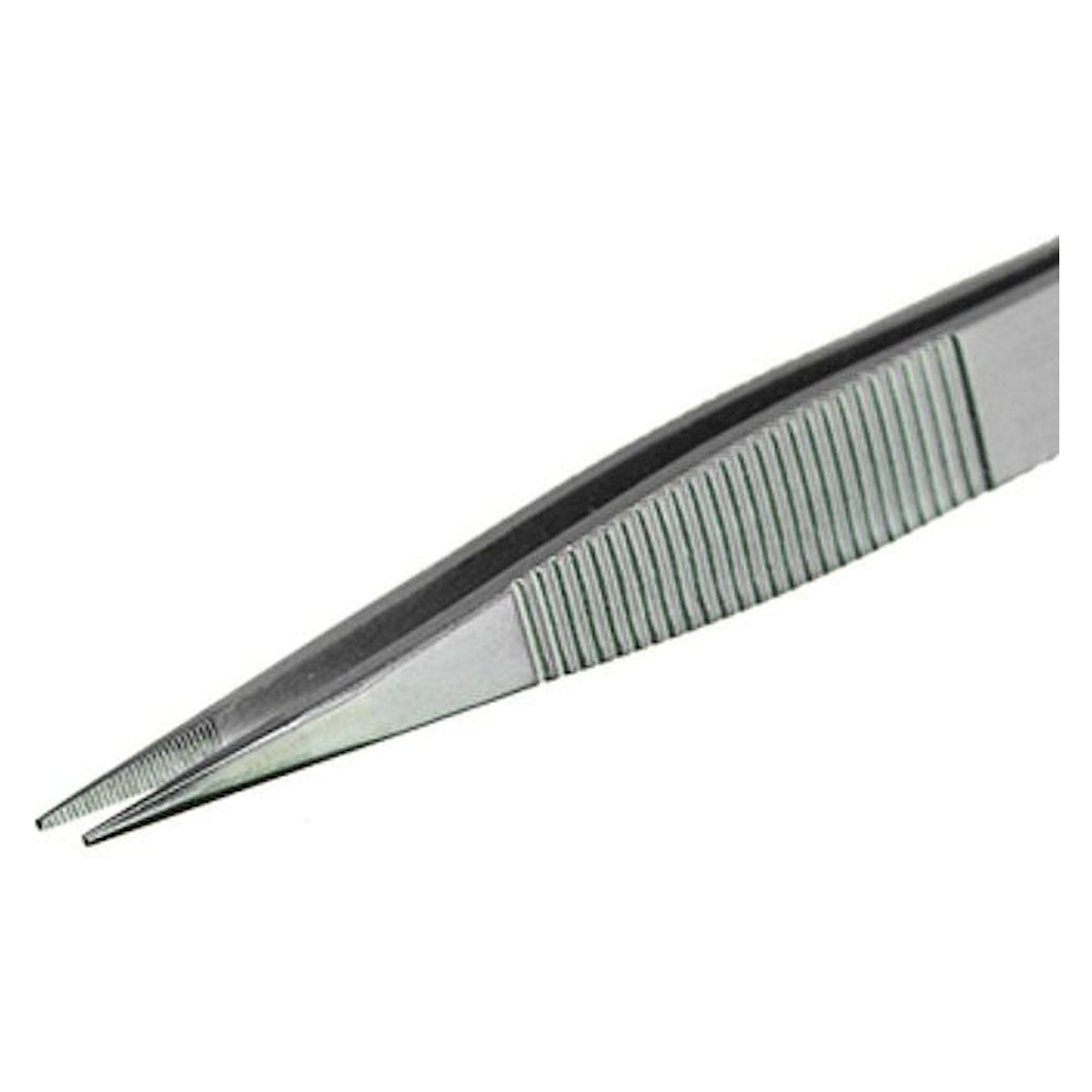 Piergiacomi 00D SA. Tweezers, with thick flat tips and serrated internally and externally, 120 mm