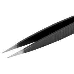 Piergiacomi 00D SA D. ESD Tweezers, with thick flat tips and serrated internally & externally, 120 mm