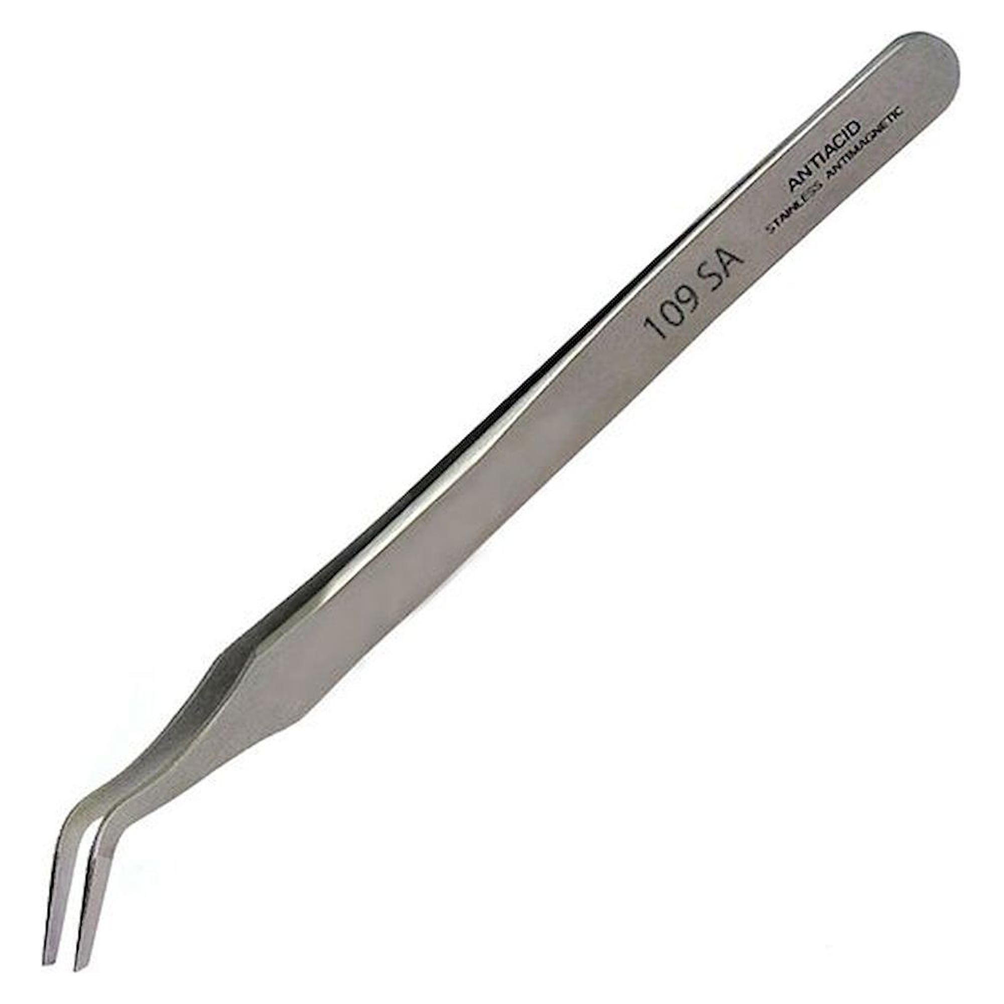 Piergiacomi 109 SA (SMD). Pinzette für SMD-Bauelemente mit gebogenen Spitzen, 120 mm