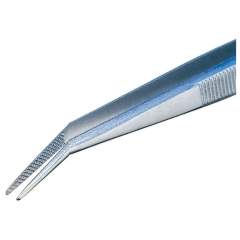 Piergiacomi 19P SA. Tweezers, with bent tips and serrated internally and externally, 160 mm
