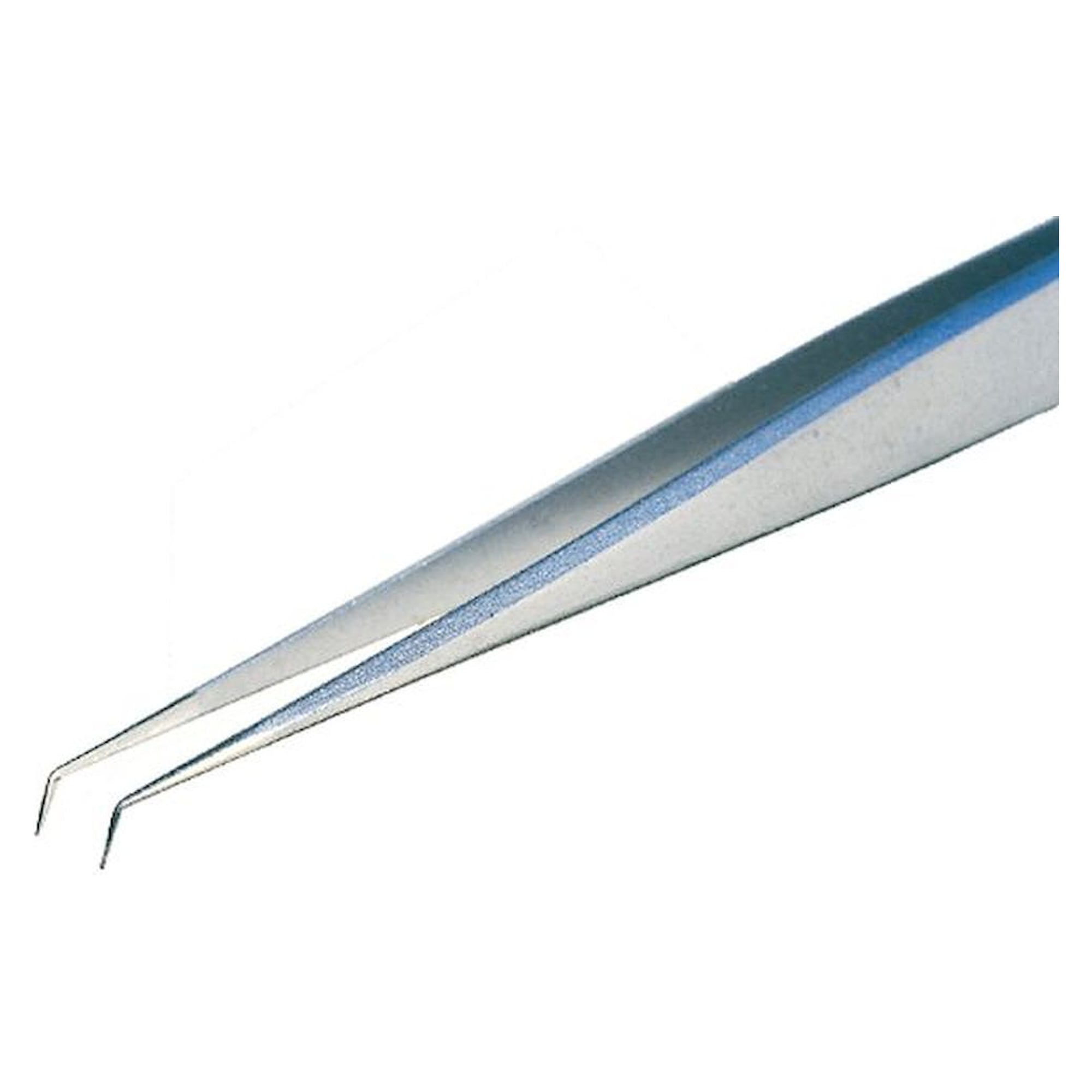 Piergiacomi 65A SA. Tweezers, with very fine tips bent at 40° and long & thin blades, 135 mm