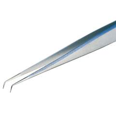 Piergiacomi 65A SA. Tweezers, with very fine tips bent at 40° and long & thin blades, 135 mm