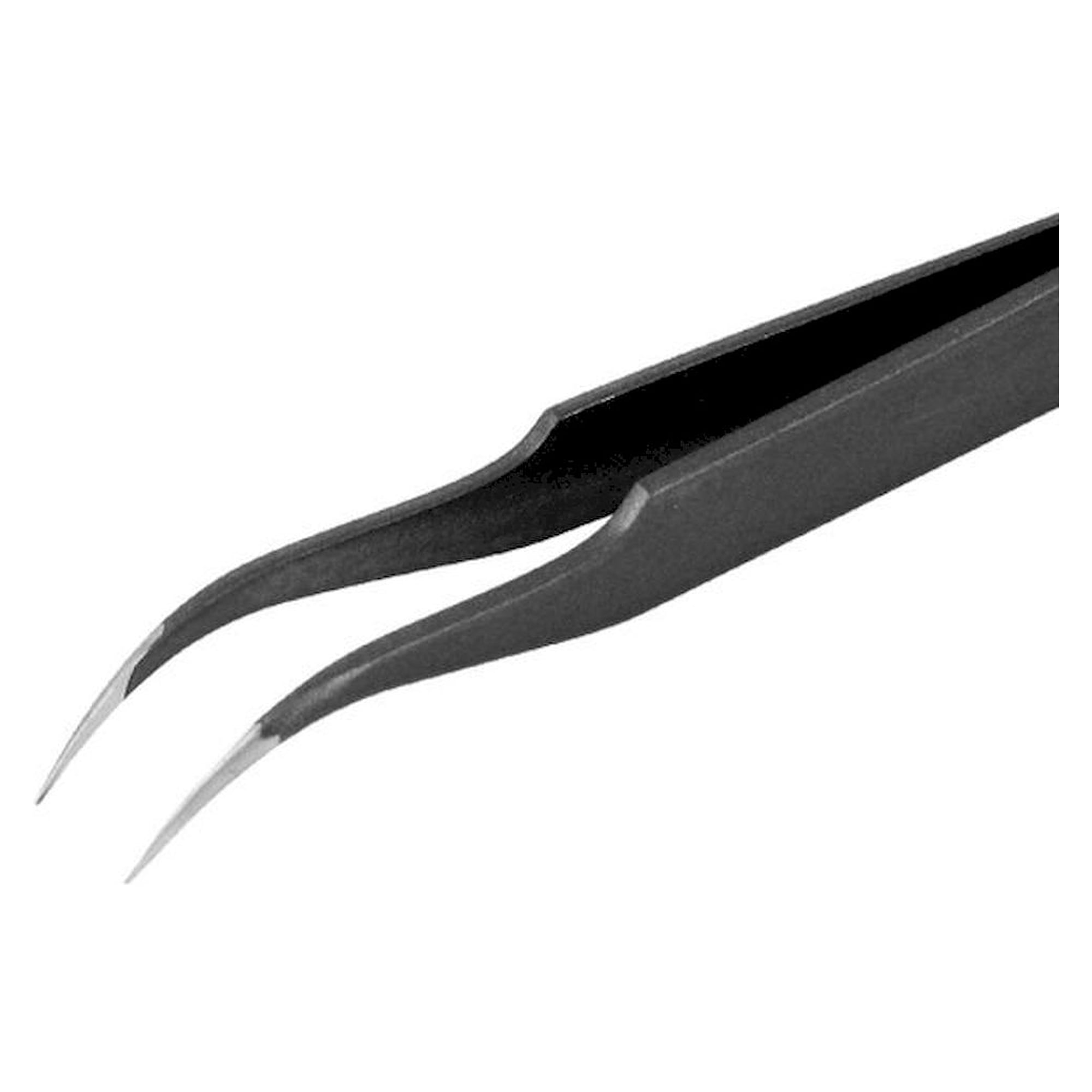 Piergiacomi 7 SA D. ESD Tweezers, with fine and curved tips, 120 mm