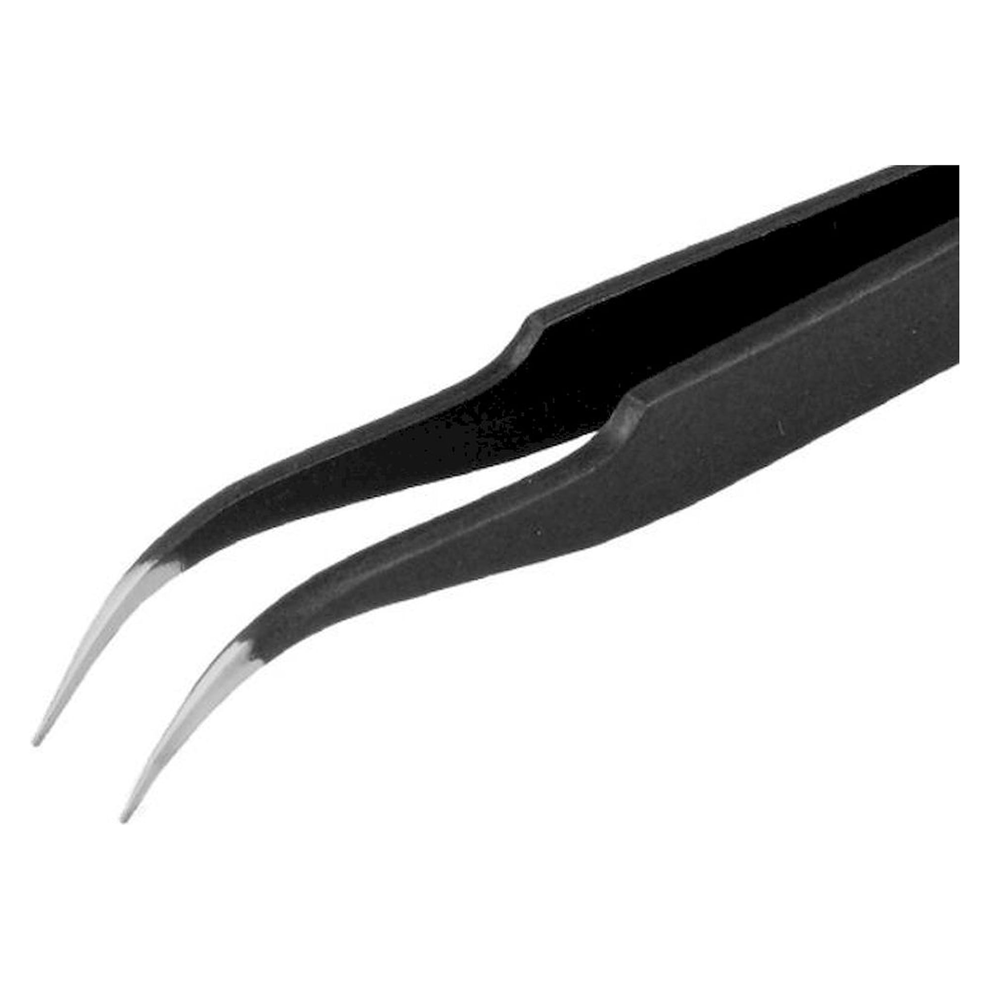 Piergiacomi 7A SA D. ESD Tweezers, with strong and curved tips, 120 mm