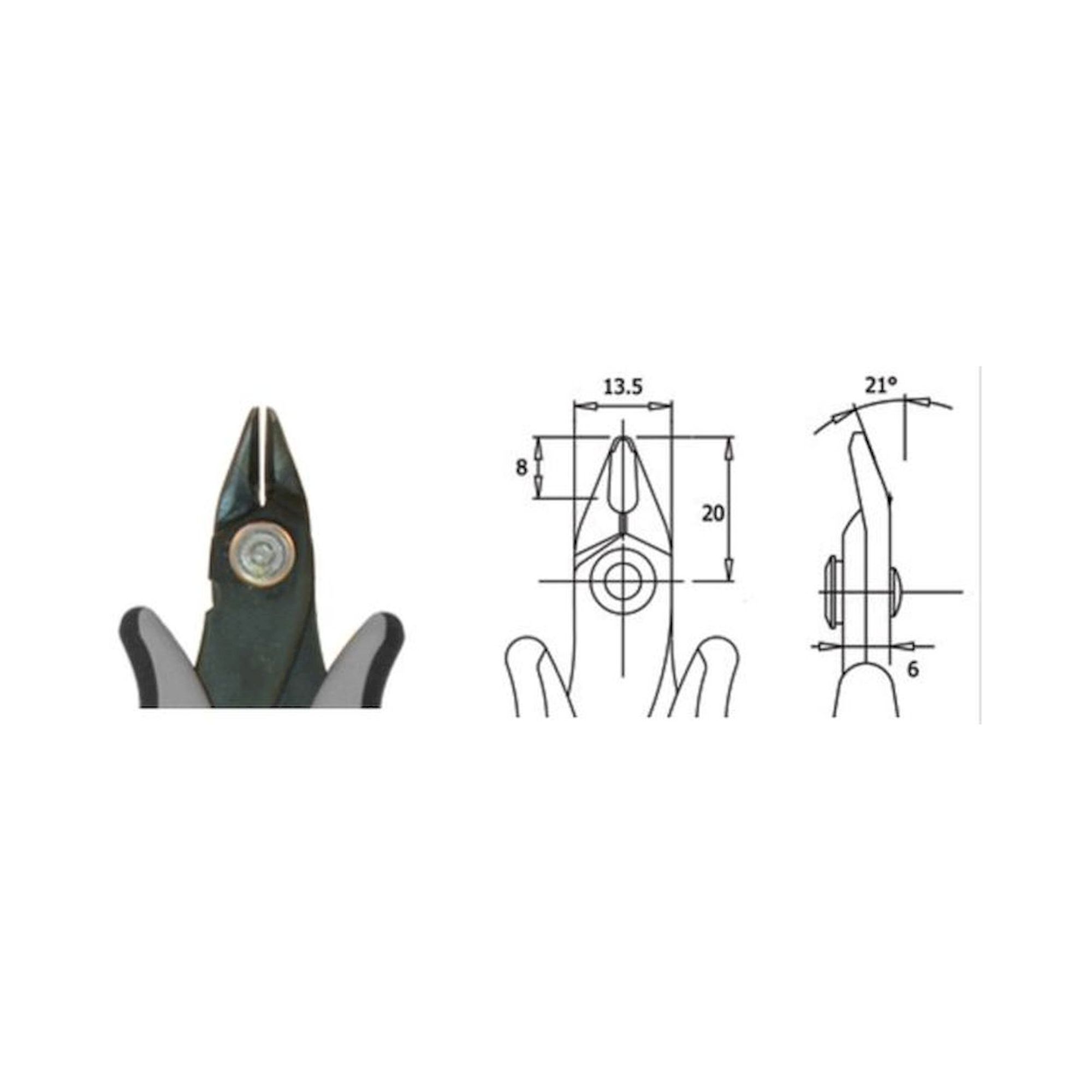 Piergiacomi ITR 30 A D. ESD Seitenschneider mit Sicherheitsclip, kleine Wate, Cu 1,3 mm, 183 mm