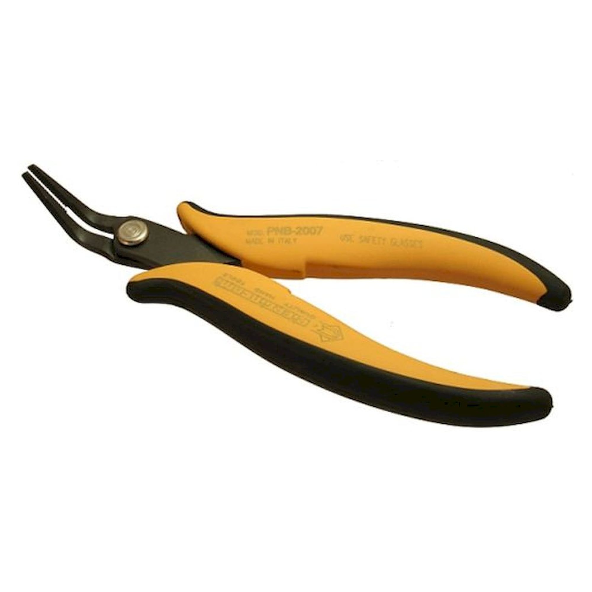 Piergiacomi PNB 2007. Flat nose pliers, serrated/long/bent, 45°, 152 mm