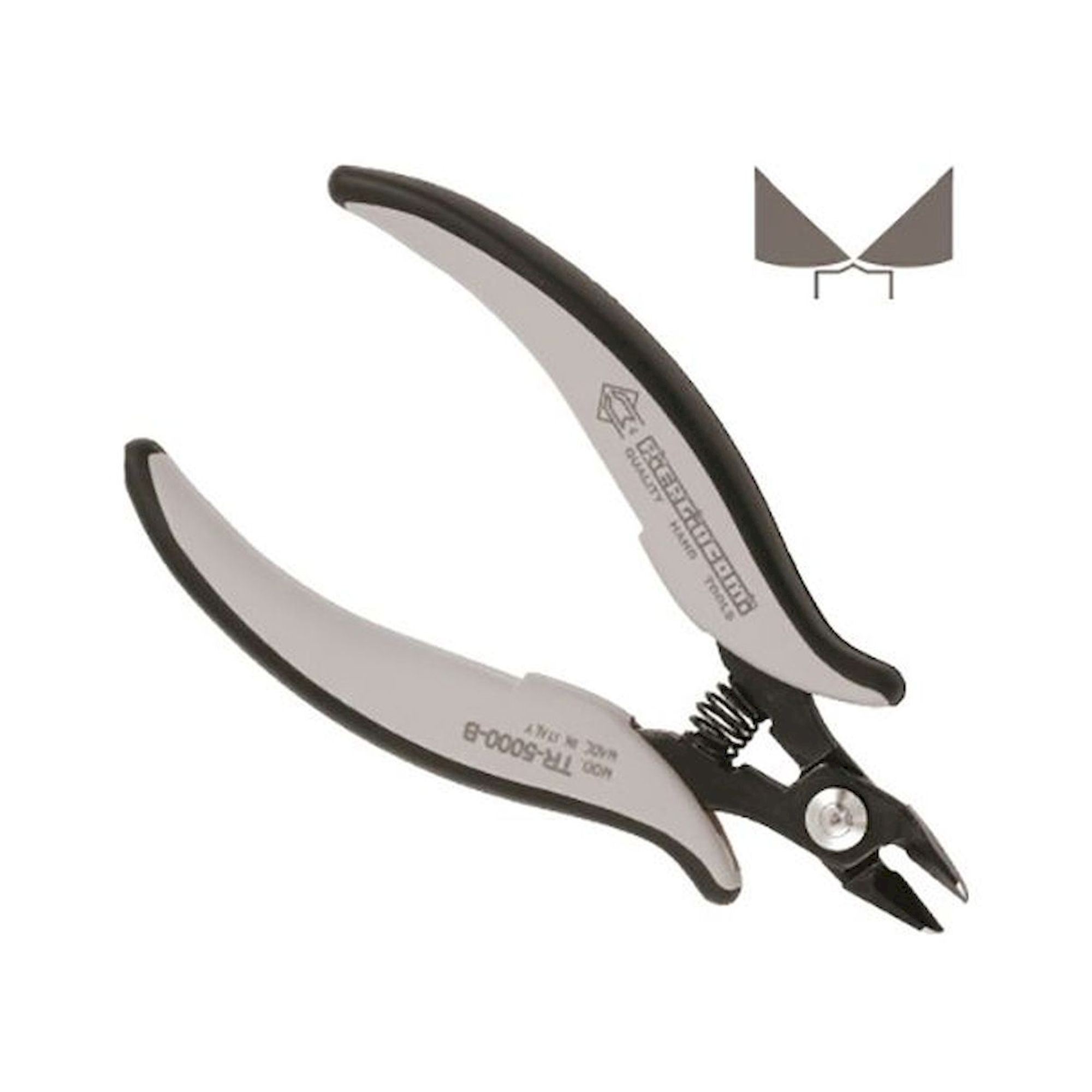 Piergiacomi TR 5000 B D. Pince coupante diagonale ESD, arrondie, poignées ESD, 138 mm