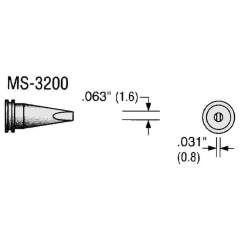 Plato MS-3200. Soldering tip MS series, chisel-shaped, B: 1.6 mm