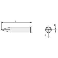 Plato XT-3008. Soldering tip XT series, chisel-shaped, 0.8x0.4 mm