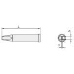 Plato XT-3032. Soldering tip XT series, chisel-shaped, 3.2x0.8 mm