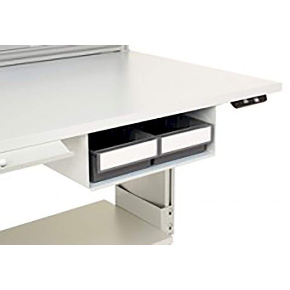 Treston PPH TXL. Werkzeughalterbox PPH mit 2 Schubladen, blau, Montage unter der Tischplatte