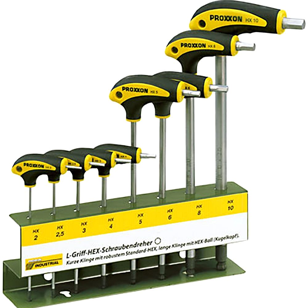 Proxxon 22650. L-Griff-Schraubendrehersatz 8-tlg., HEX mit Halter