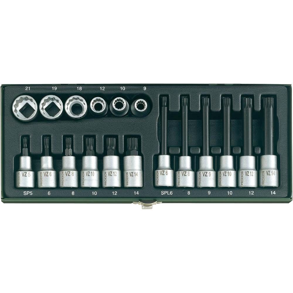 Proxxon 23296. Spezial-Steckschlüsselsatz für Vielzahnschrauben XZN, 18-tlg.