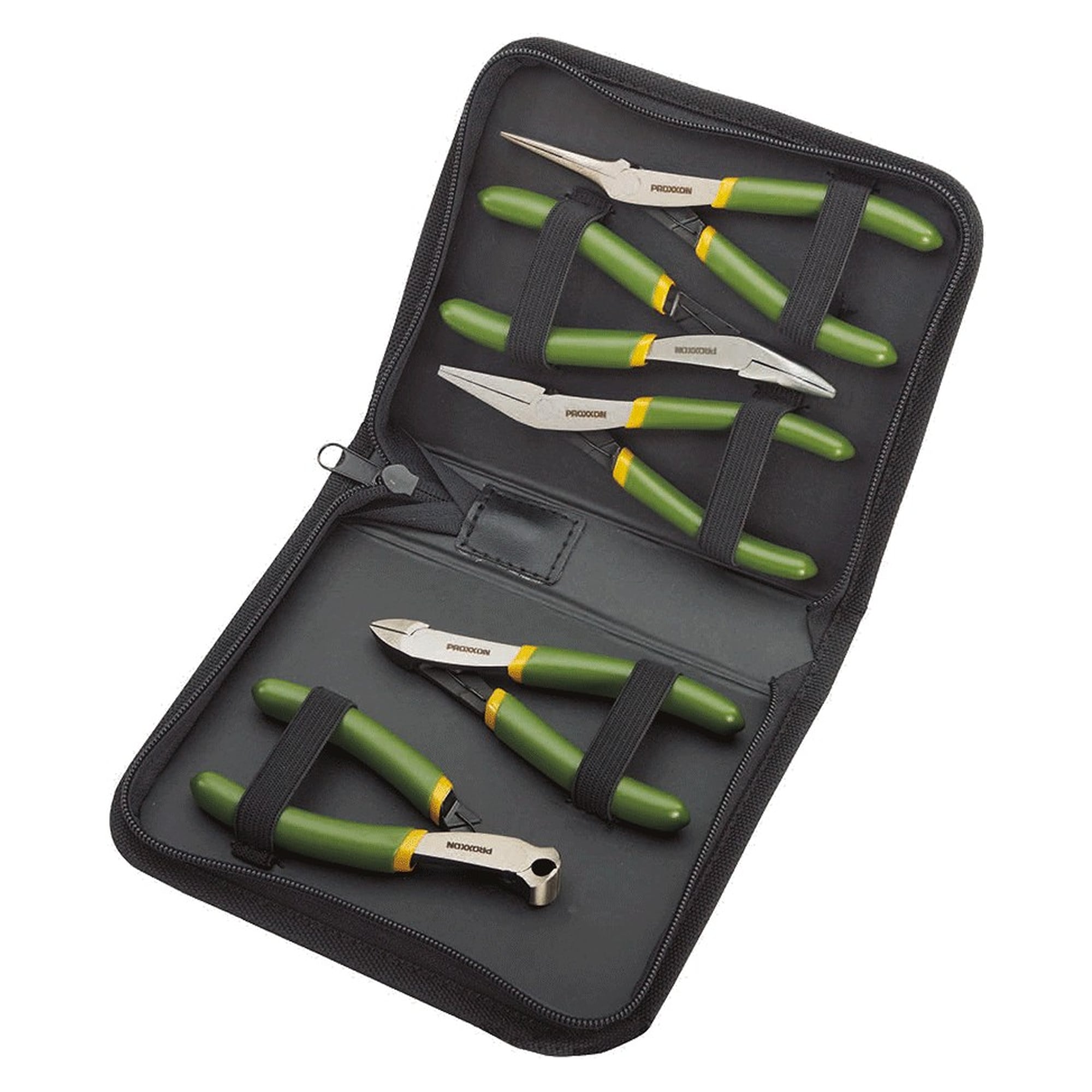 Precision Mechanic's Pliers Set 5-piece in pouch - Proxxon 28150