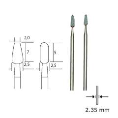 Proxxon 28270. Silizium-Carbid-Schleifstifte, 2 Stück
