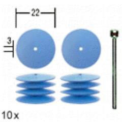 Proxxon 28293. Silikon-Polierscheibe Linse D 22 mm, 10 Stück mit Träger