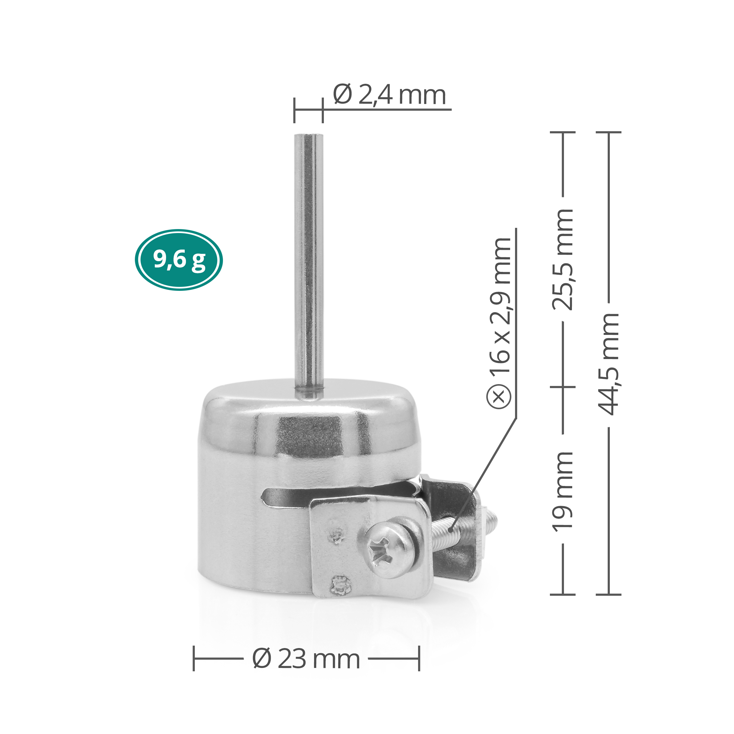Heißluftdüse gerade 2,4 mm rund für 862DW+/709D+/959D+ - Quick A1124