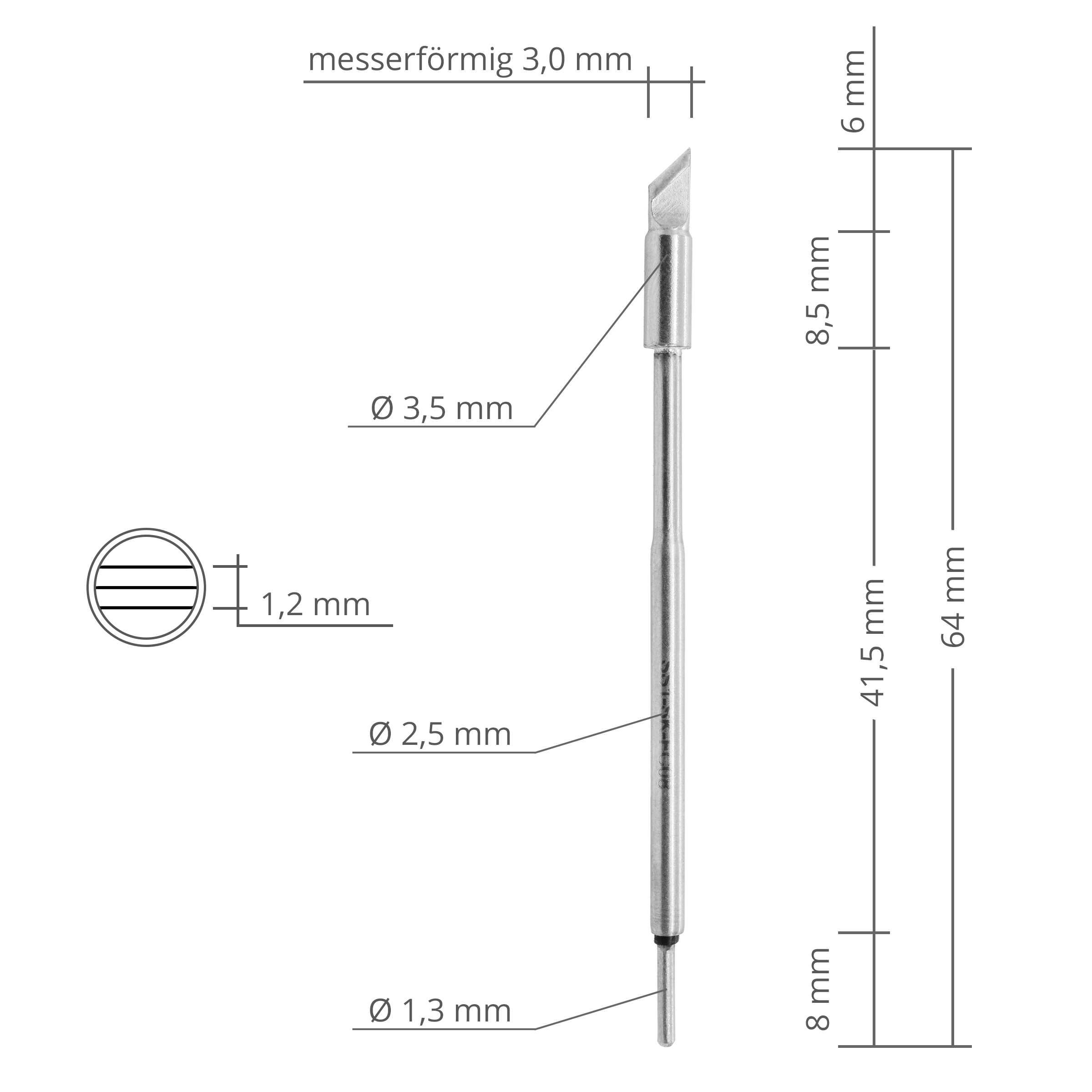 Kartuschen-Lötspitze TS1, messerförmig 3,0 mm (SS1-SK) - Quick SS1-SK