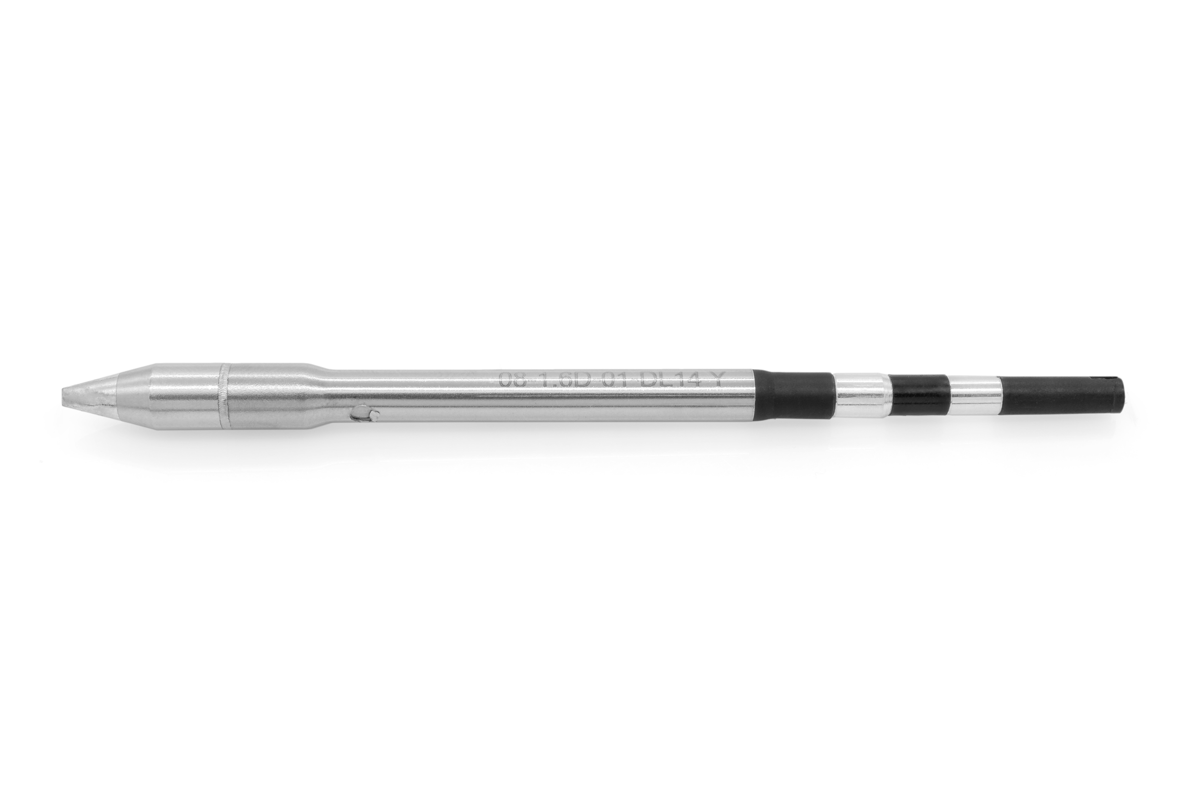 Kartuschenlötspitze für TS8, gerade, kurzer Kegel, meißelförmig stumpf 1,6 mm breit x 0,7 mm, 5 mm Lot-benetzt - Quick TSS08-1.6D01