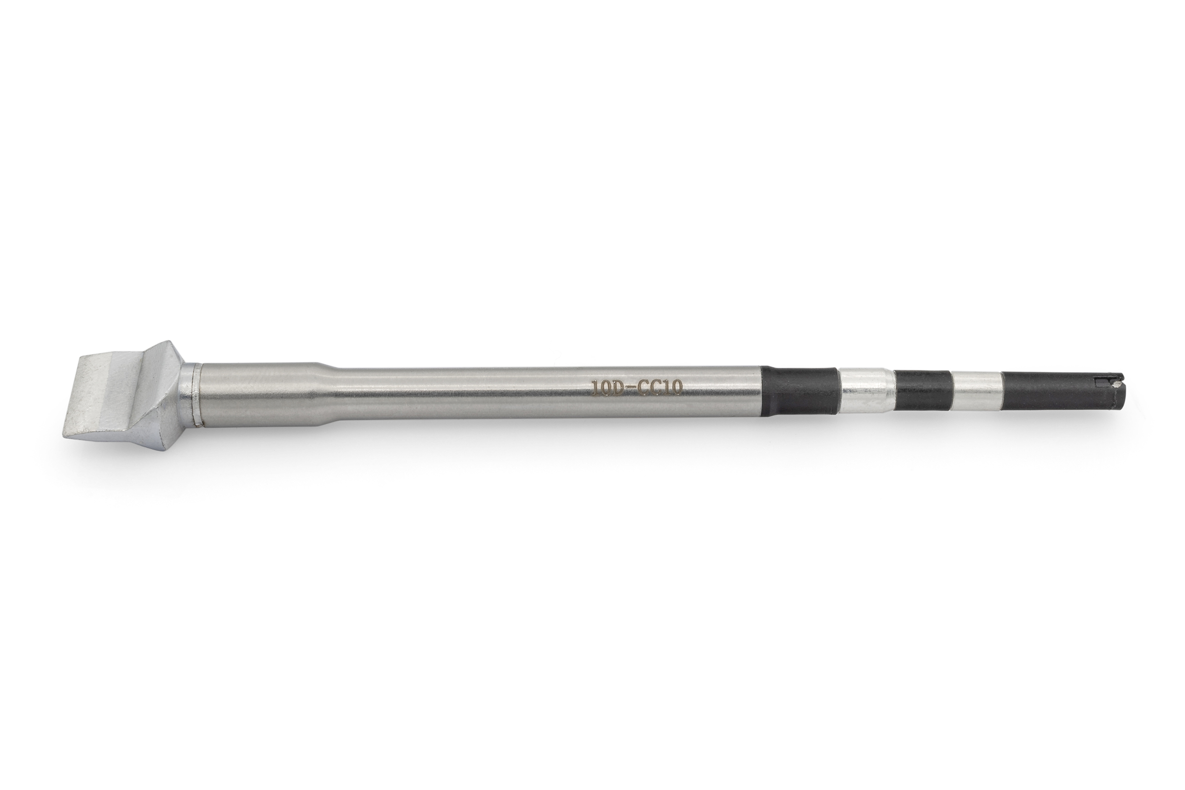 Kartuschenlötspitze für TS8, gerade, meißelförmig spitz 10 mm breit x 1,5 mm, 3 mm Lot-benetzt beidseitig - Quick TSS08-10D