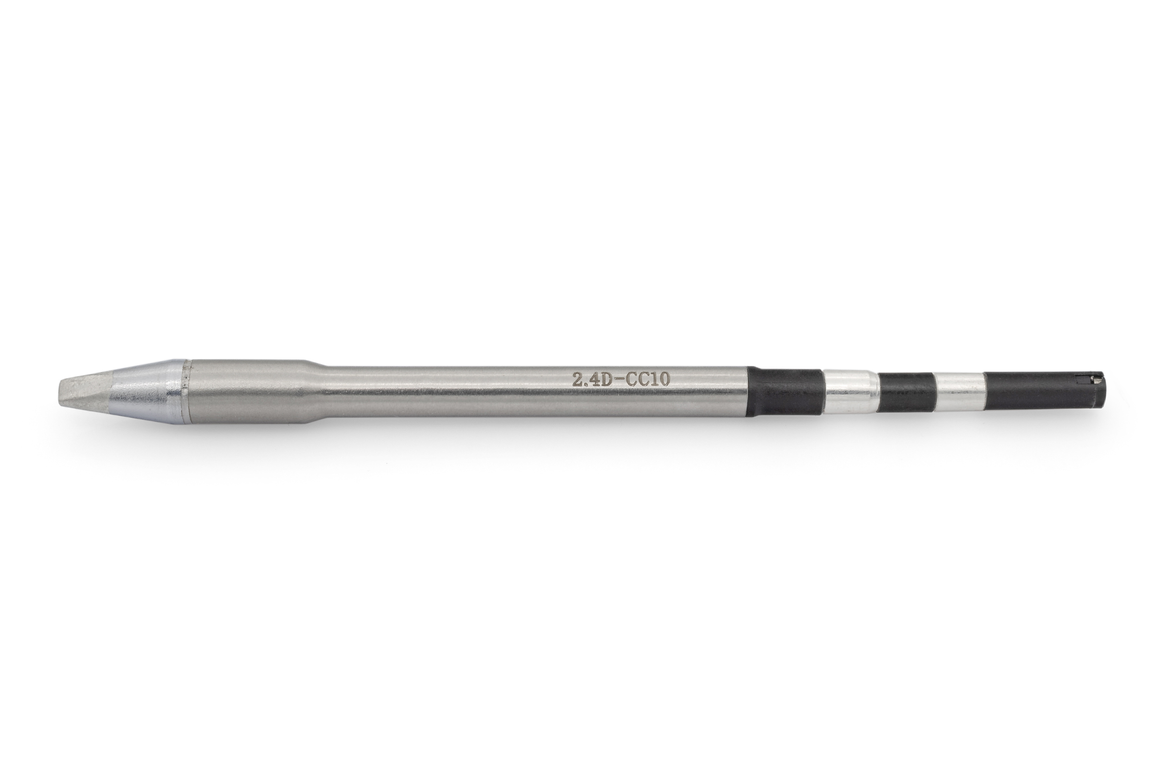 Kartuschenlötspitze für TS8, gerade, kurzer Kegel, meißelförmig stumpf 2,4 mm breit x 0,8 mm, 4 mm Lot-benetzt - Quick TSS08-2.4D