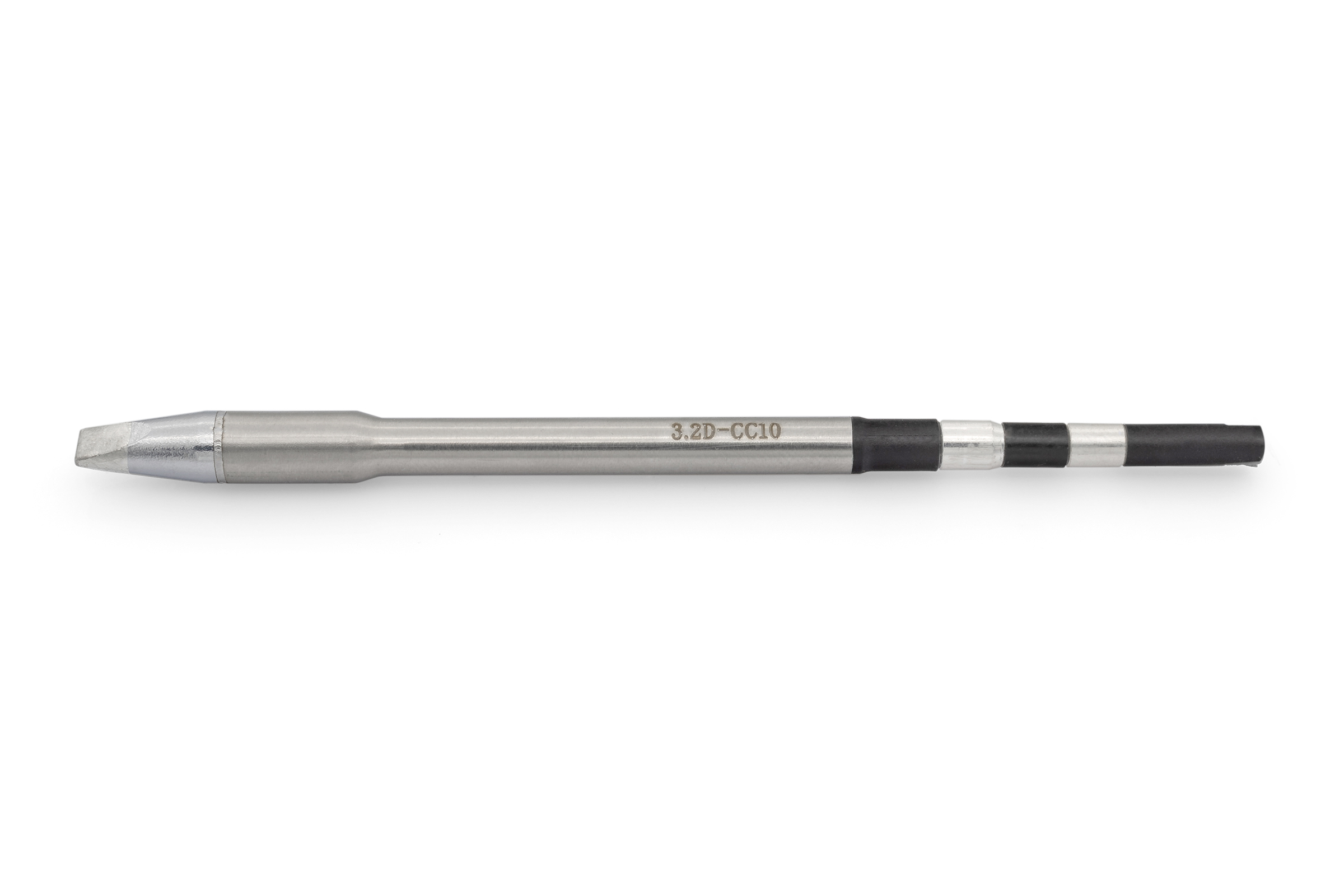 Kartuschenlötspitze für TS8, gerade, kurzer Kegel, meißelförmig stumpf 3,2 mm breit x 0,85 mm, 5 mm Lot-benetzt - Quick TSS08-3.2D