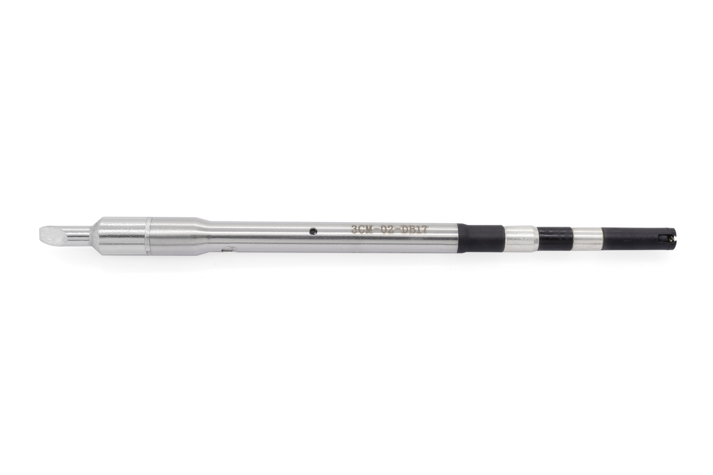 Kartuschenlötspitze für TS8, gerade, angeschrägt mit Hohlkehle 60°, Ø 3 mm, Stirn Lot-benetzt - Quick TSS08-3CM02