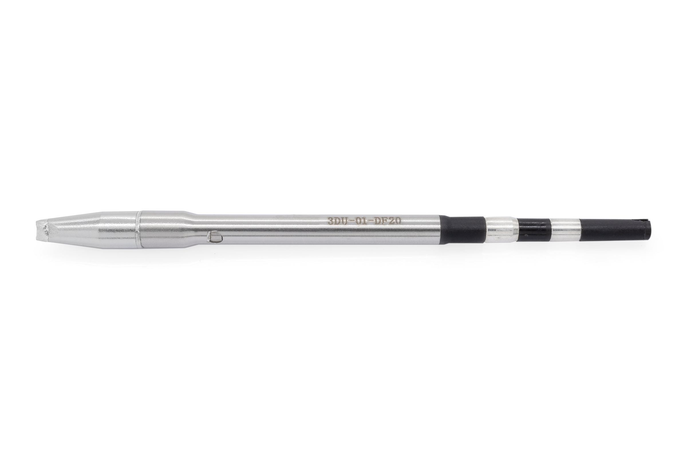 Kartuschenlötspitze für TS8, gerade, 1,4 mm Kuhfuss-meißelförmig stumpf 3 mm breit x 1,4 mm, 1,5 mm Lot-benetzt - Quick TSS08-3DU01