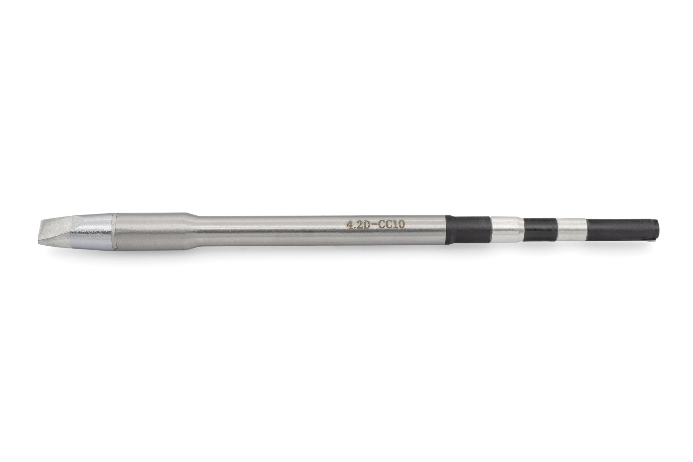 Kartuschenlötspitze für TS8, gerade, kurzer Kegel, meißelförmig stumpf 4,2 mm breit x 0,9 mm, 5 mm Lot-benetzt - Quick TSS08-4.2D