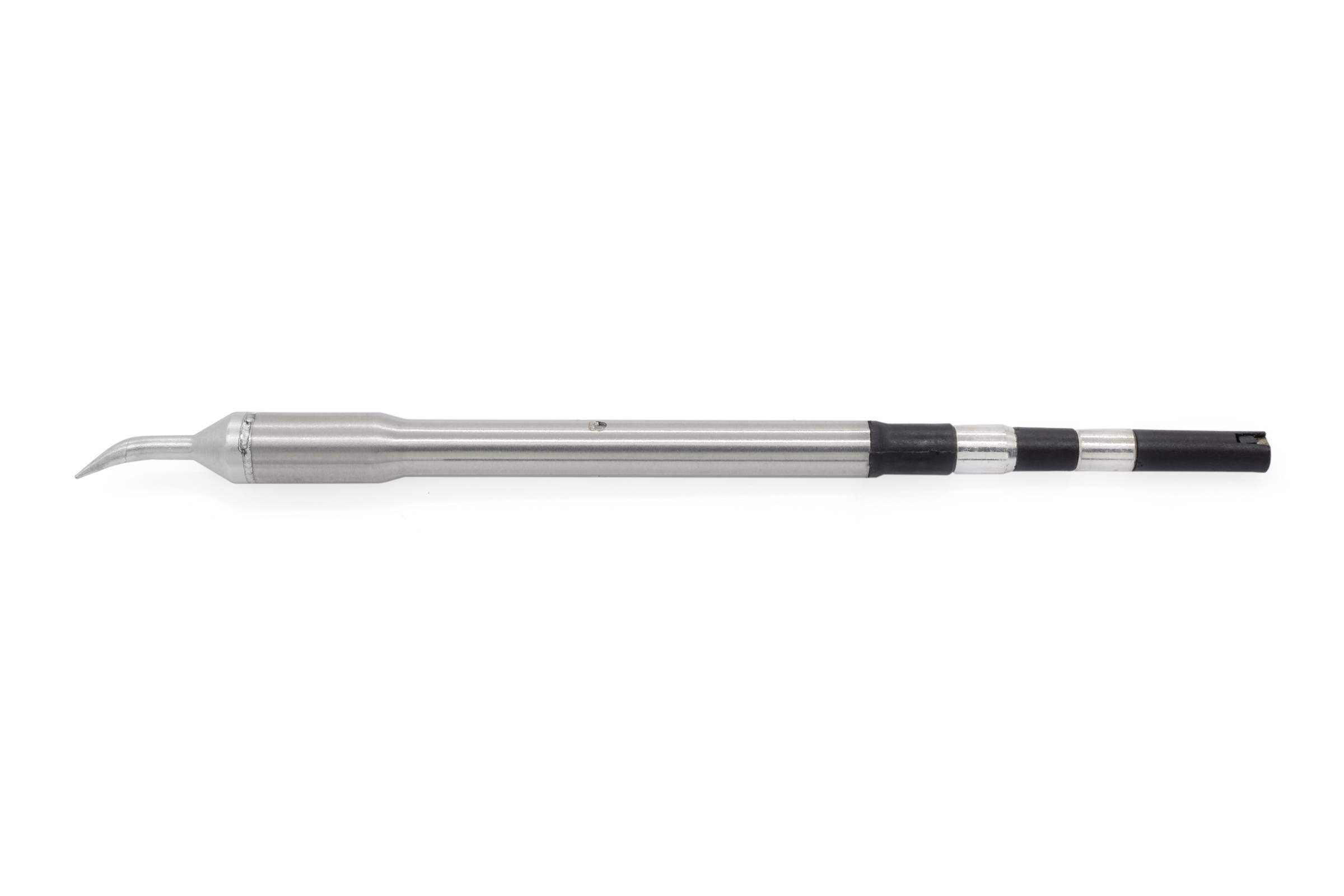 Kartuschenlötspitze für TS8, abgewinkelt 30°, durchgängig schlank verlängert, nadelspitz Ø 0,2 mm rund, 4 mm Lot-benetzt - Quick TSS08-J04
