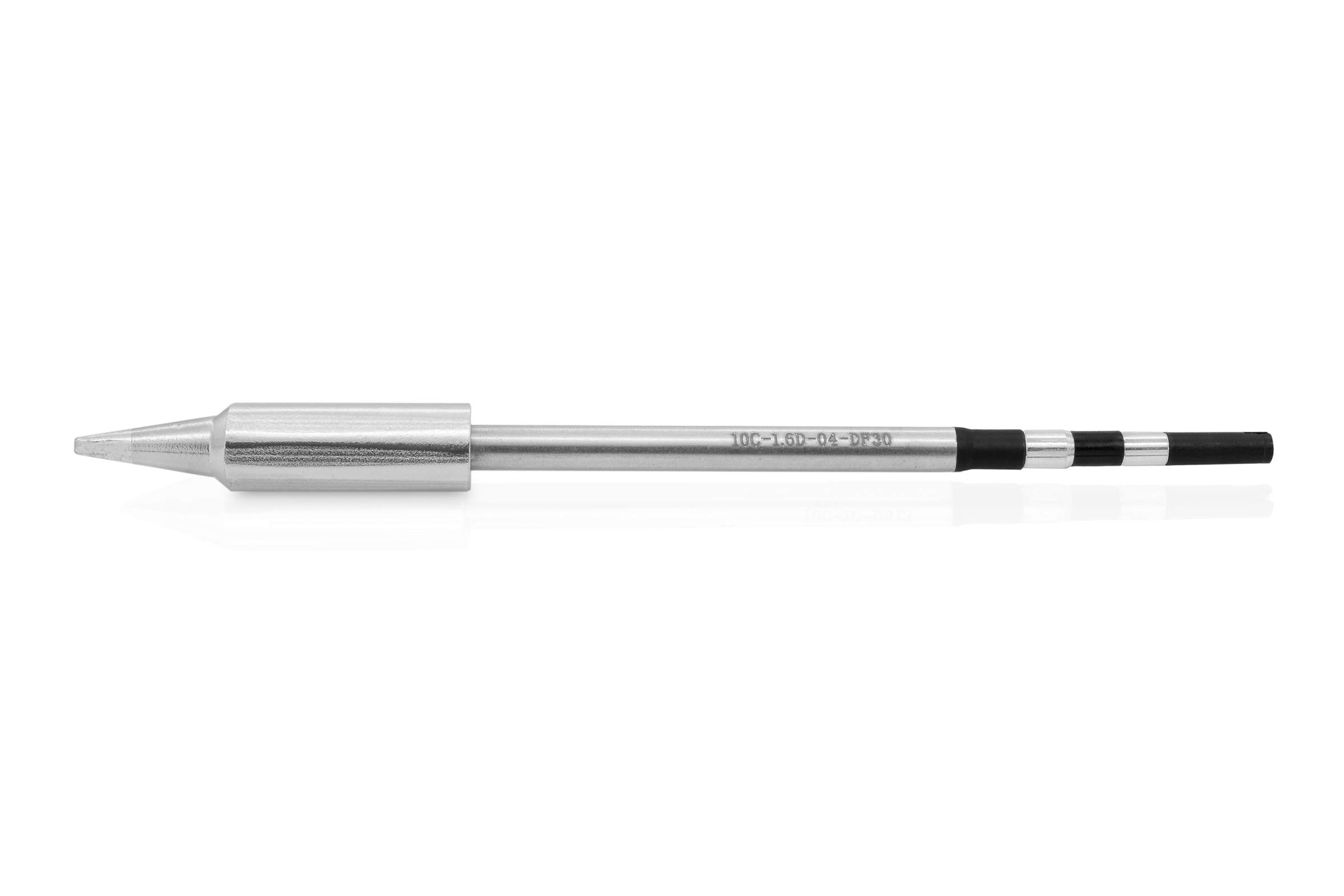 Kartuschen-Lötspitze gerade meißelförmig, 1,6 mm breit | Meißelstärke 1,0 mm | 200W-Ausführung | für TS10 Lötstation | mit Kalibrier-Chip - Quick TSS10C-1.6D-04