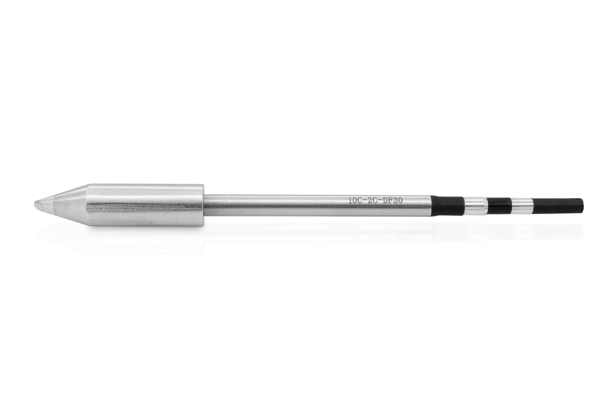 Kartuschen-Lötspitze gerade, ellipsenförmig 45° angeschrägt | Ø 2,0 mm | 200W-Ausführung | für TS10 Lötstation | mit Kalibrier-Chip - Quick TSS10C-2C