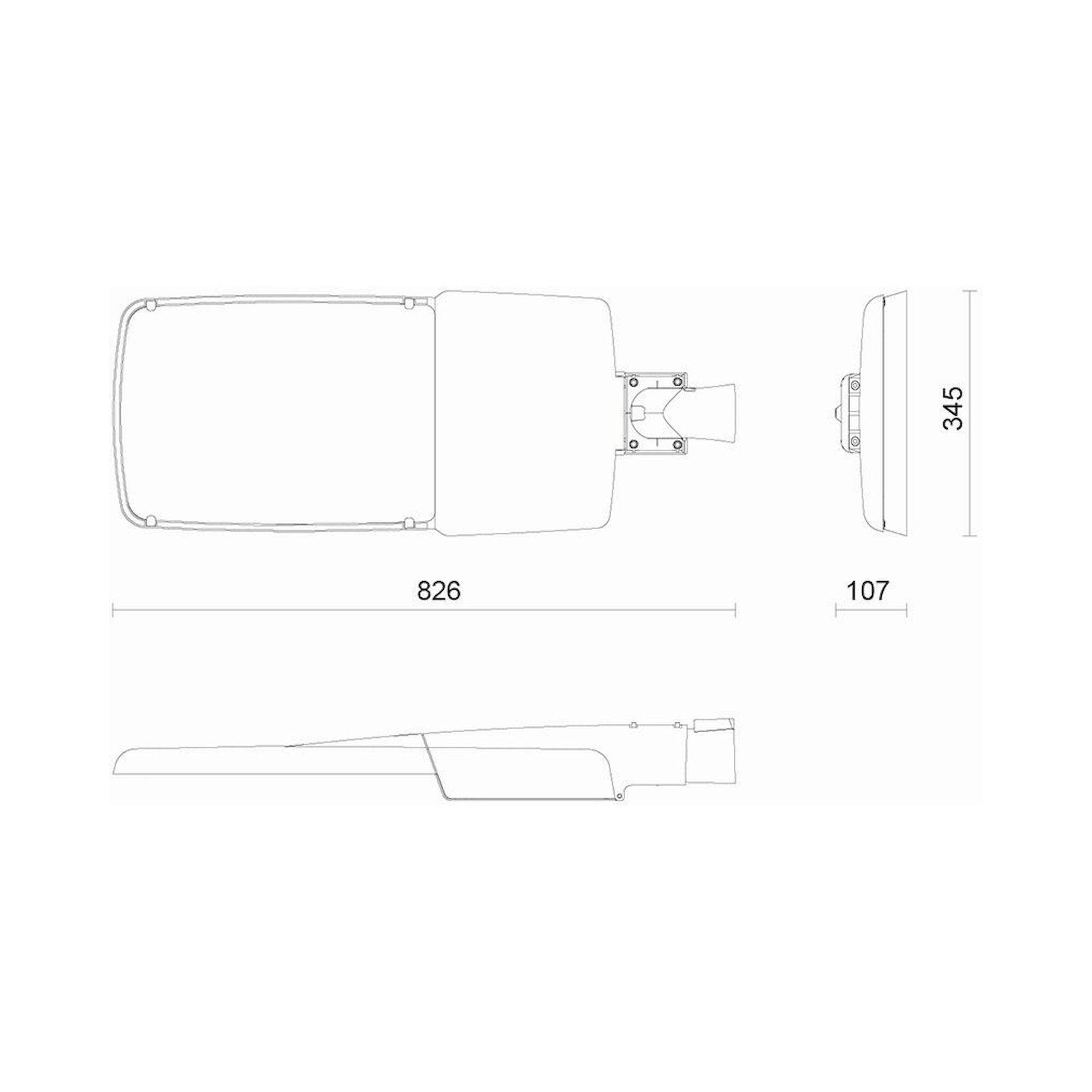 Glamox RACER outdoor luminaire, 6800 lm, 4000 K (Ra 70), switchable