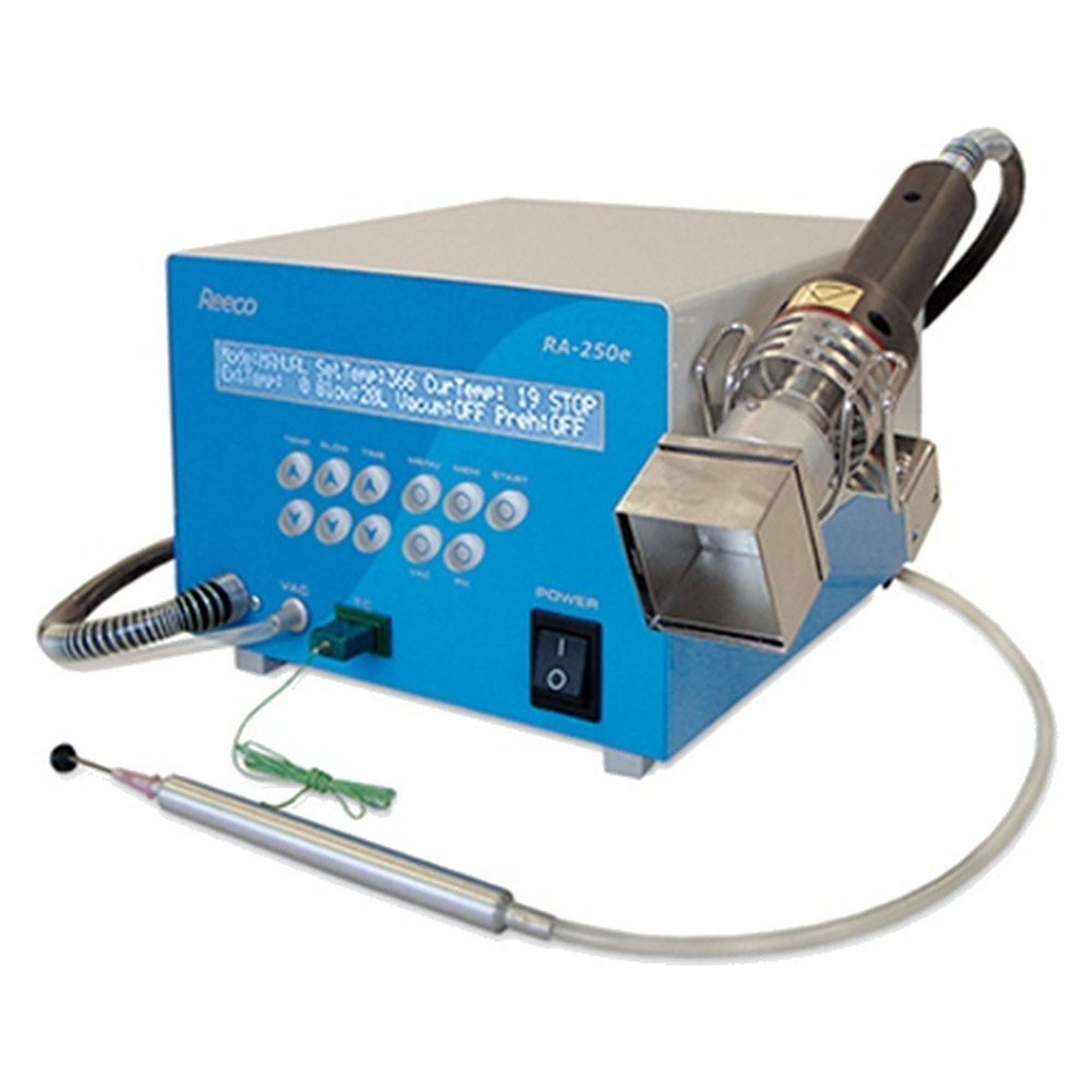 Heißluft-Reworkstation 800 W mit Vakuumpinzette, 100 bis 450 °C - Reeco RE-RA250E