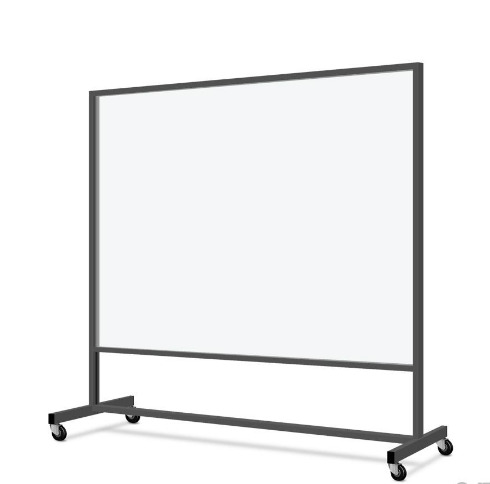 Mobile Trennwand mit Acrylglas, 2000 x 2060 mm - Reeco RF-033-2001-7021