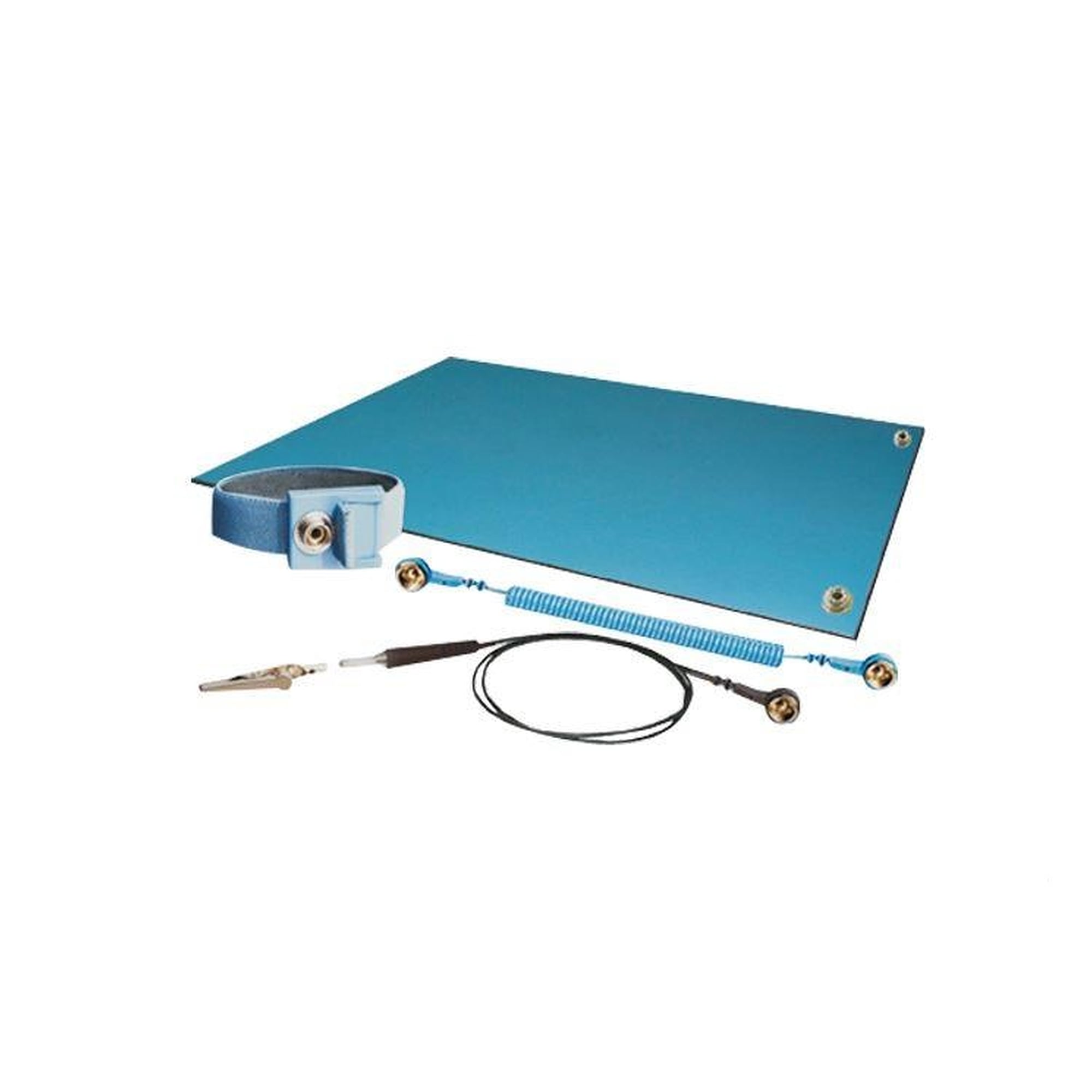 ESD-Tischmatten-Set 1200 x 600 mm mit Handgelenkband und Erdungskabel - Reeco RE-MSMN2-Z0.6