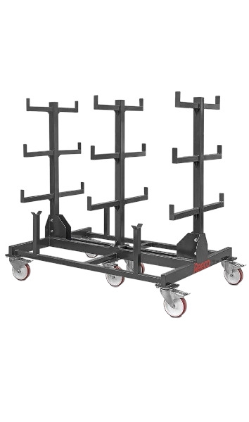 Fahrbares ESD-Regal für Rohre und Profile bis 3 m, Tragkraft 2000 kg - Reeco RF-028-154104144-7021