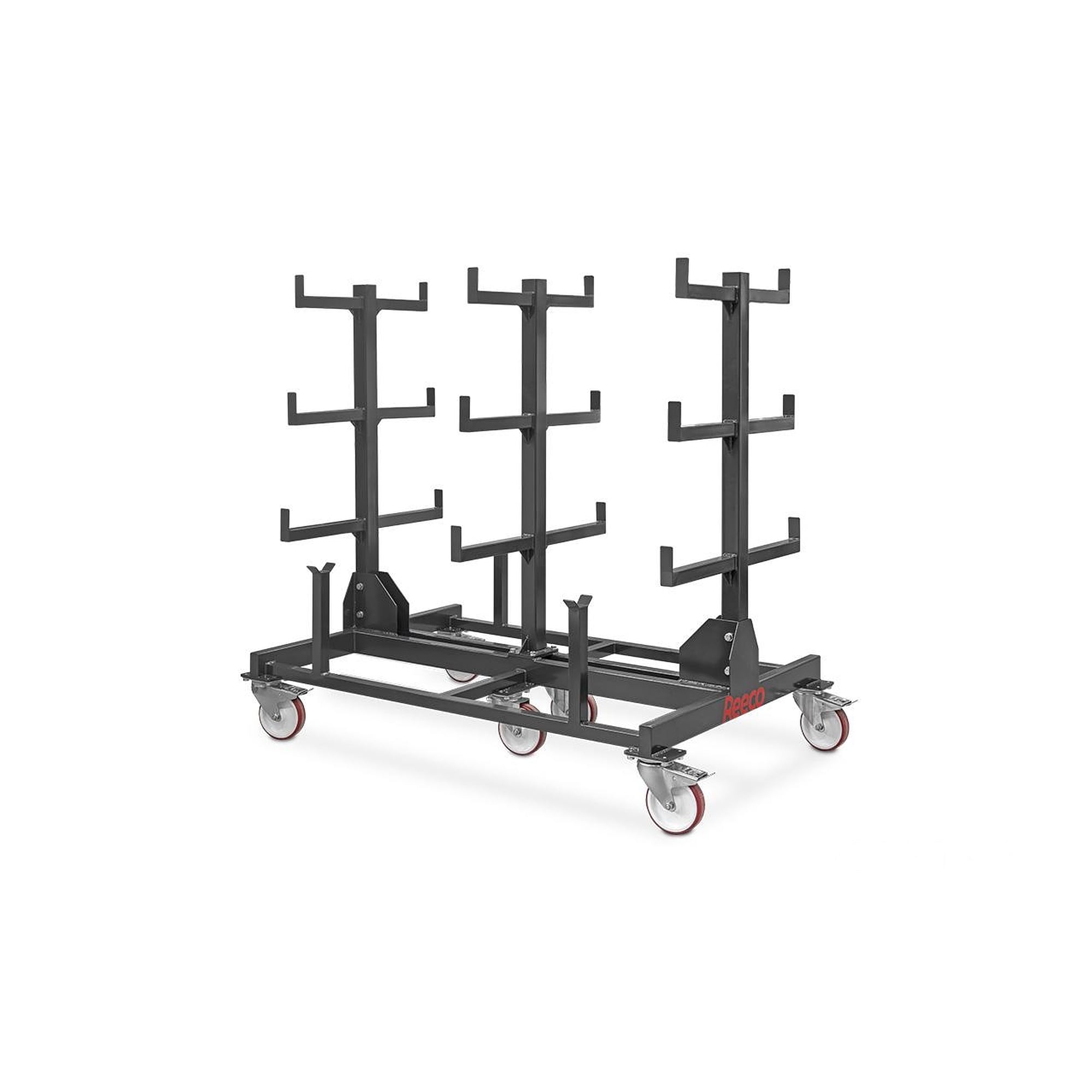 Fahrbares ESD-Regal für Rohre und Profile bis 3 m, Tragkraft 2000 kg - Reeco RF-028-154104144-7021